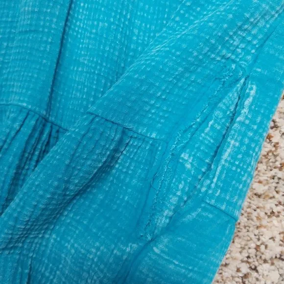 3706 Size S/M Zenana Teal Mineral Washed Thick Gauze Dress. - Picture 4 of 7